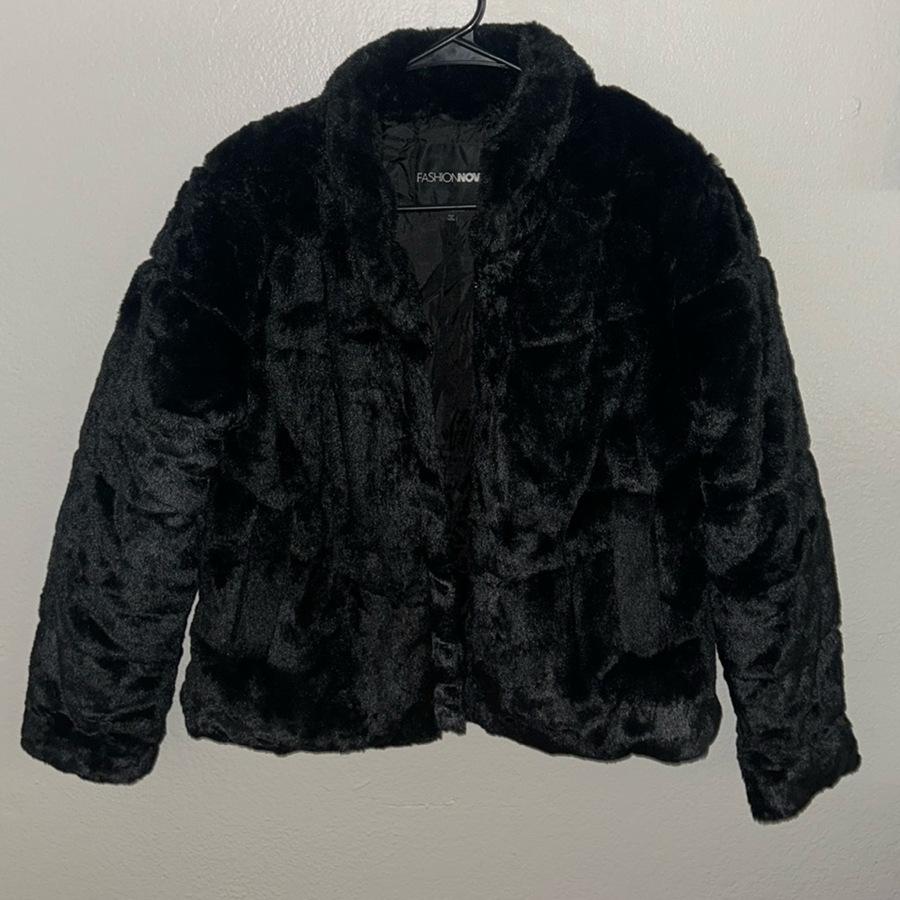 Fashion Nova Black Faux Fur Jacket